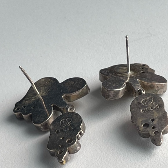 Echo of the Dreamer Mars and Valentine golden Orchid Floral Earrings - Picture 10 of 12